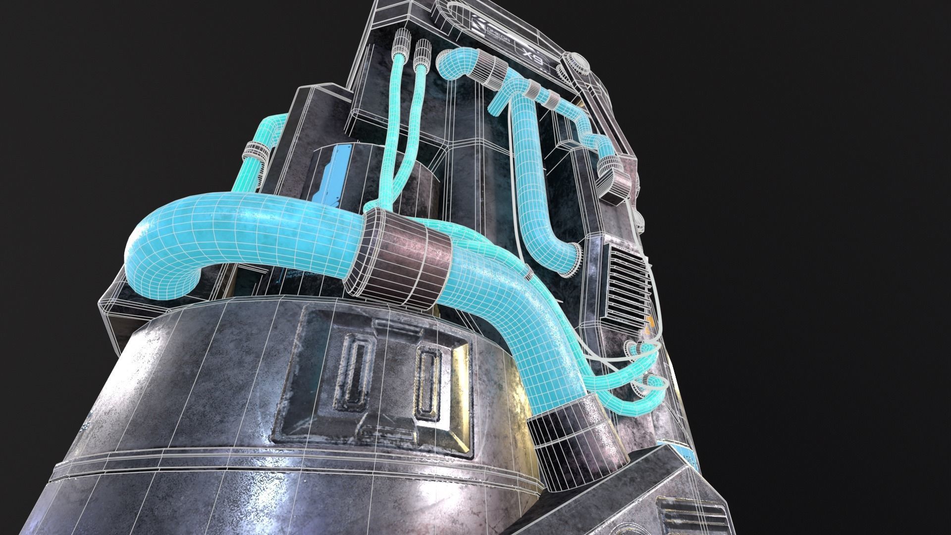 Cryopod Stasis Tube Low-poly 3D model_17