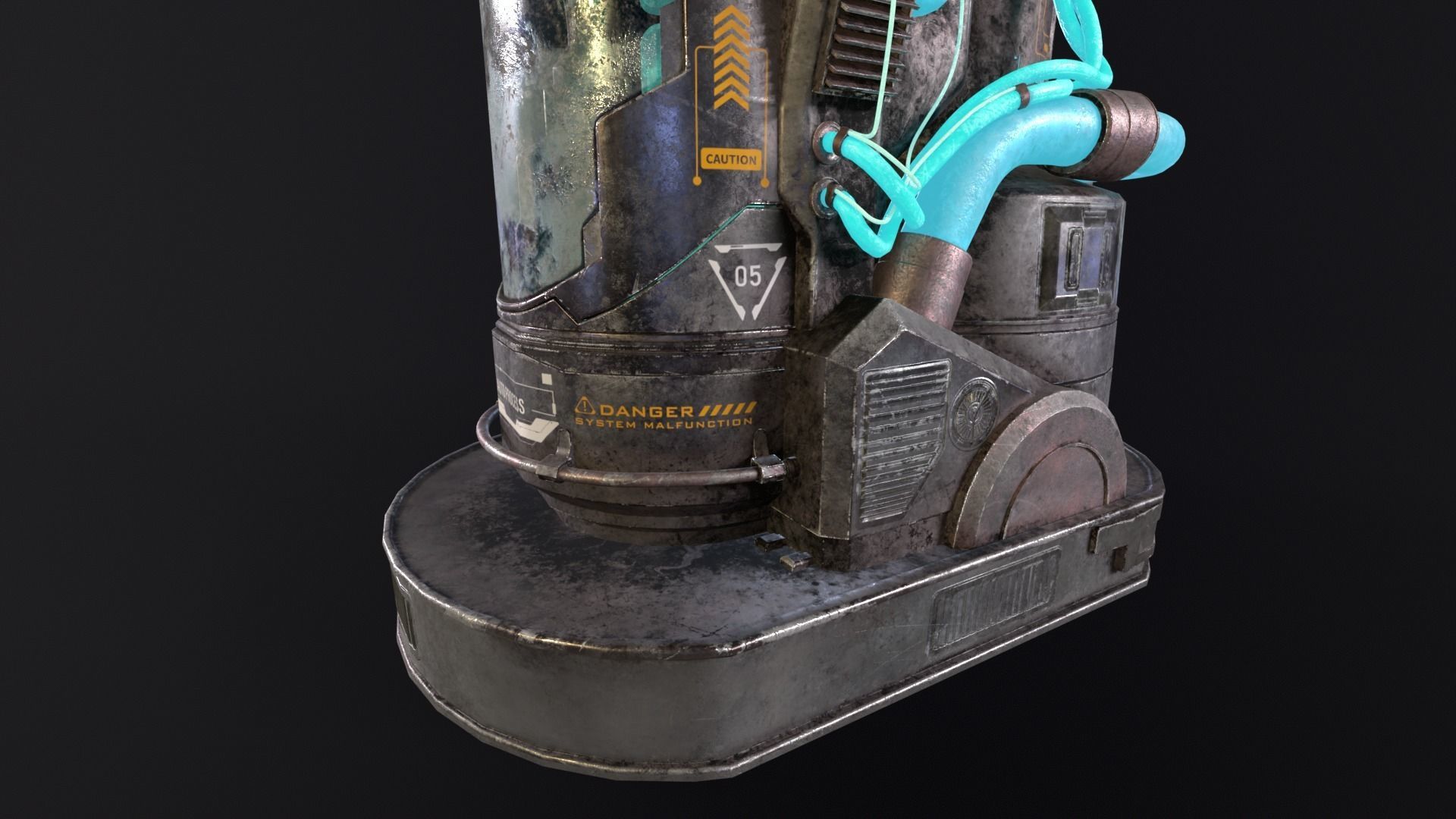 Cryopod Stasis Tube Low-poly 3D model_20