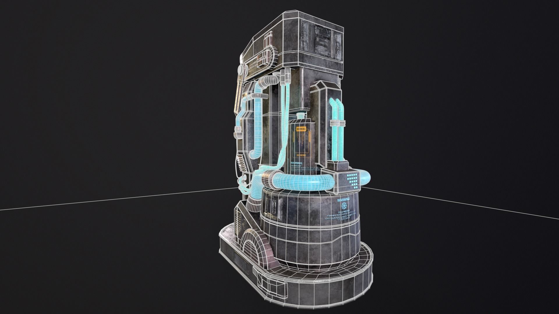 Cryopod Stasis Tube Low-poly 3D model_11