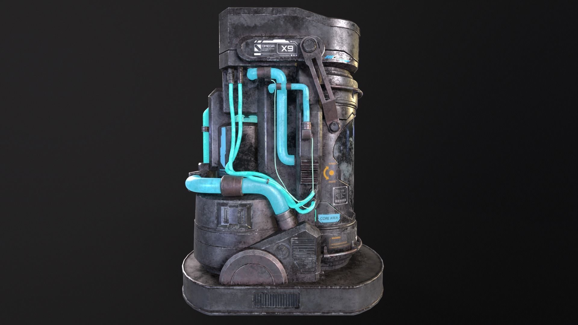 Cryopod Stasis Tube Low-poly 3D model_14