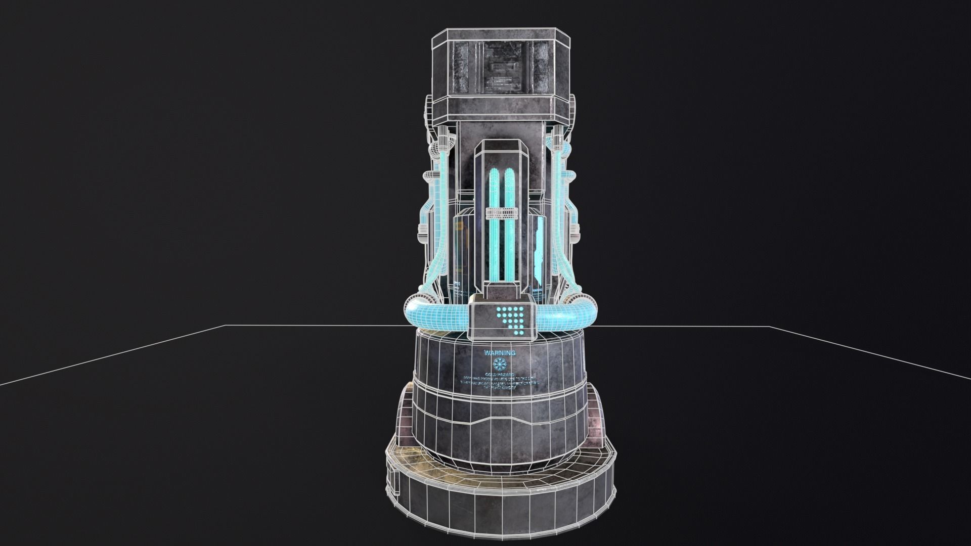 Cryopod Stasis Tube Low-poly 3D model_13
