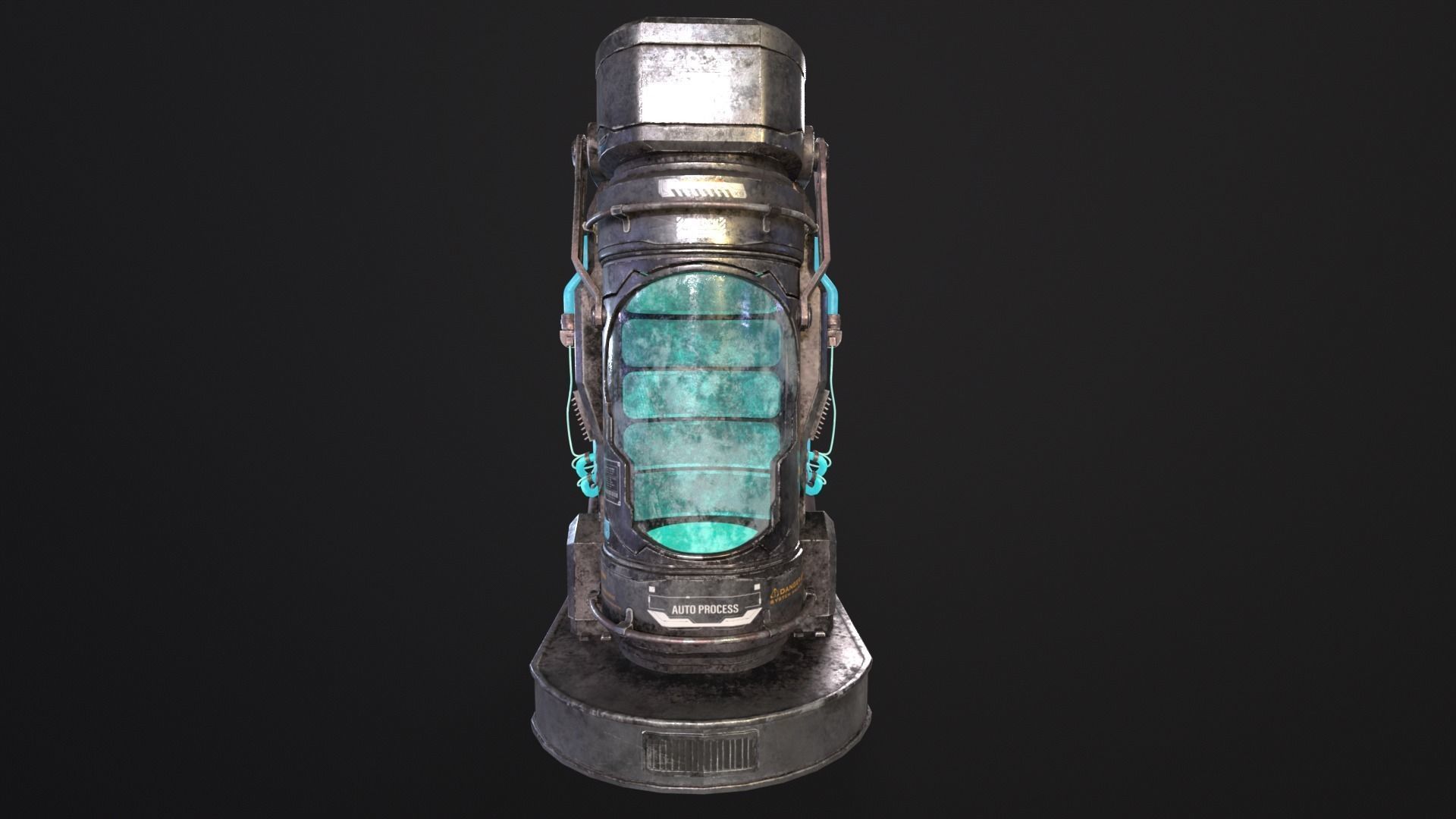 Cryopod Stasis Tube Low-poly 3D model_4