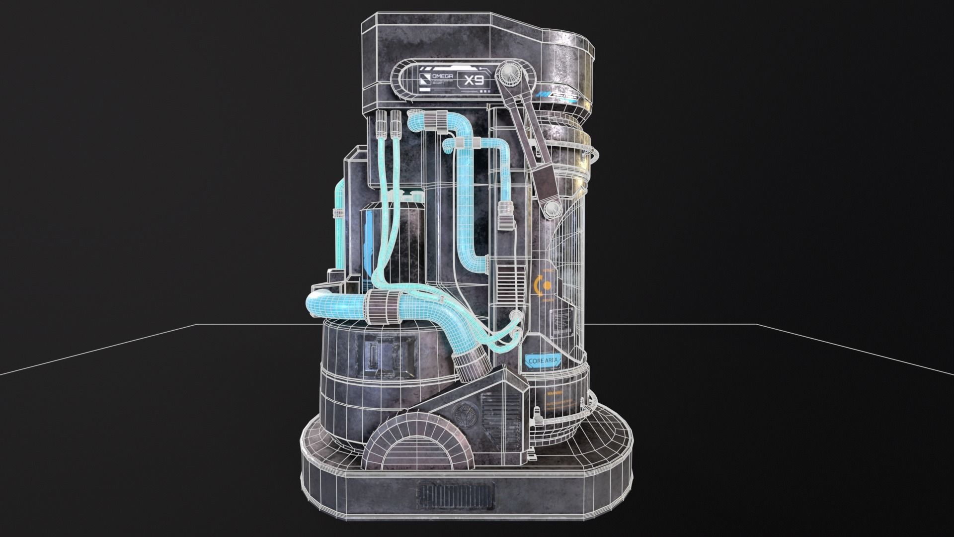 Cryopod Stasis Tube Low-poly 3D model_15