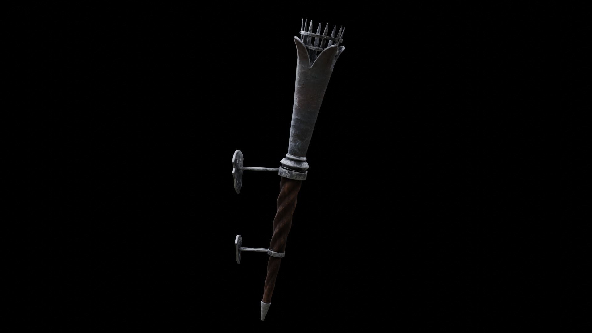 Torch medieval Prop PBR Free low-poly 3D model_20