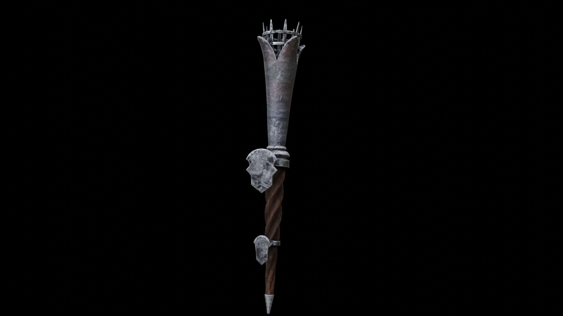 Torch medieval Prop PBR Free low-poly 3D model_25