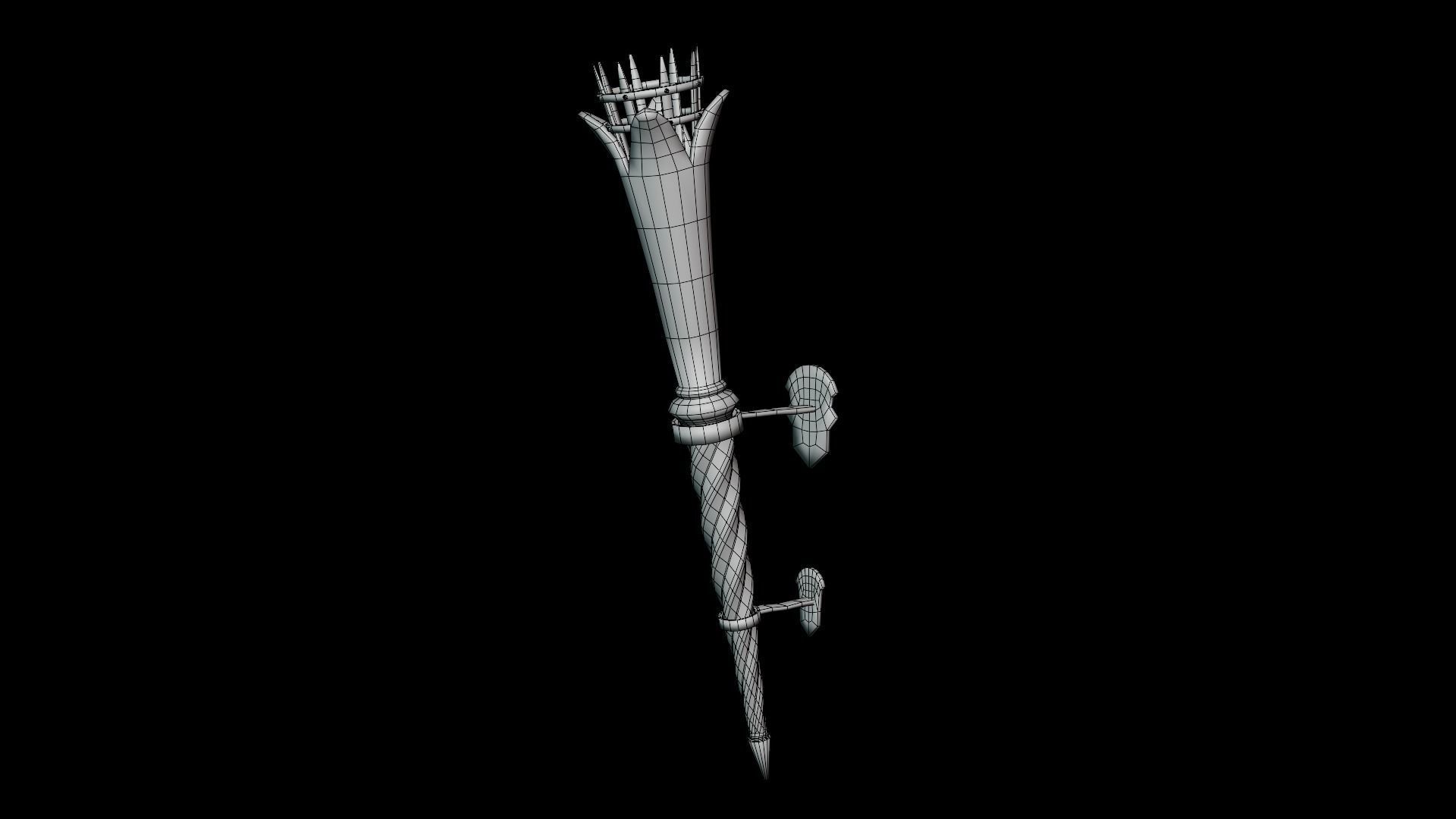 Torch medieval Prop PBR Free low-poly 3D model_7