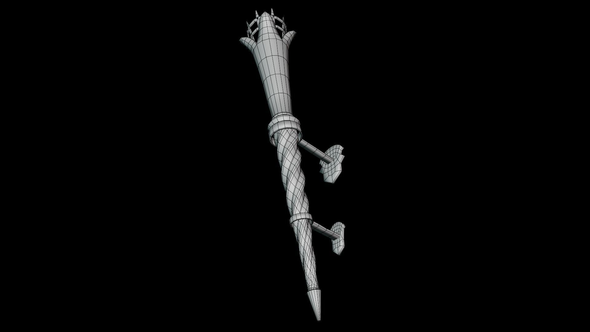 Torch medieval Prop PBR Free low-poly 3D model_10