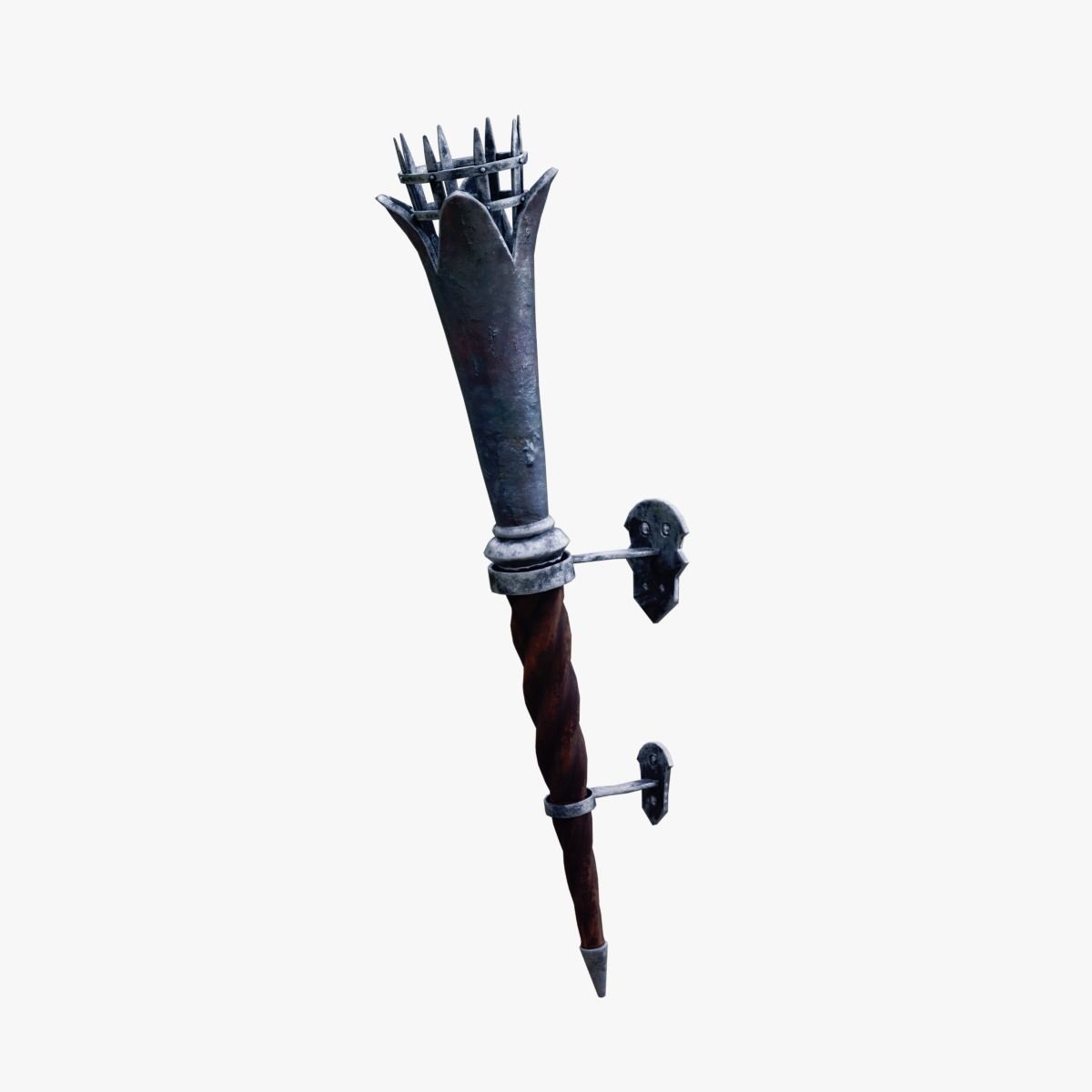 Torch medieval Prop PBR Free low-poly 3D model_34