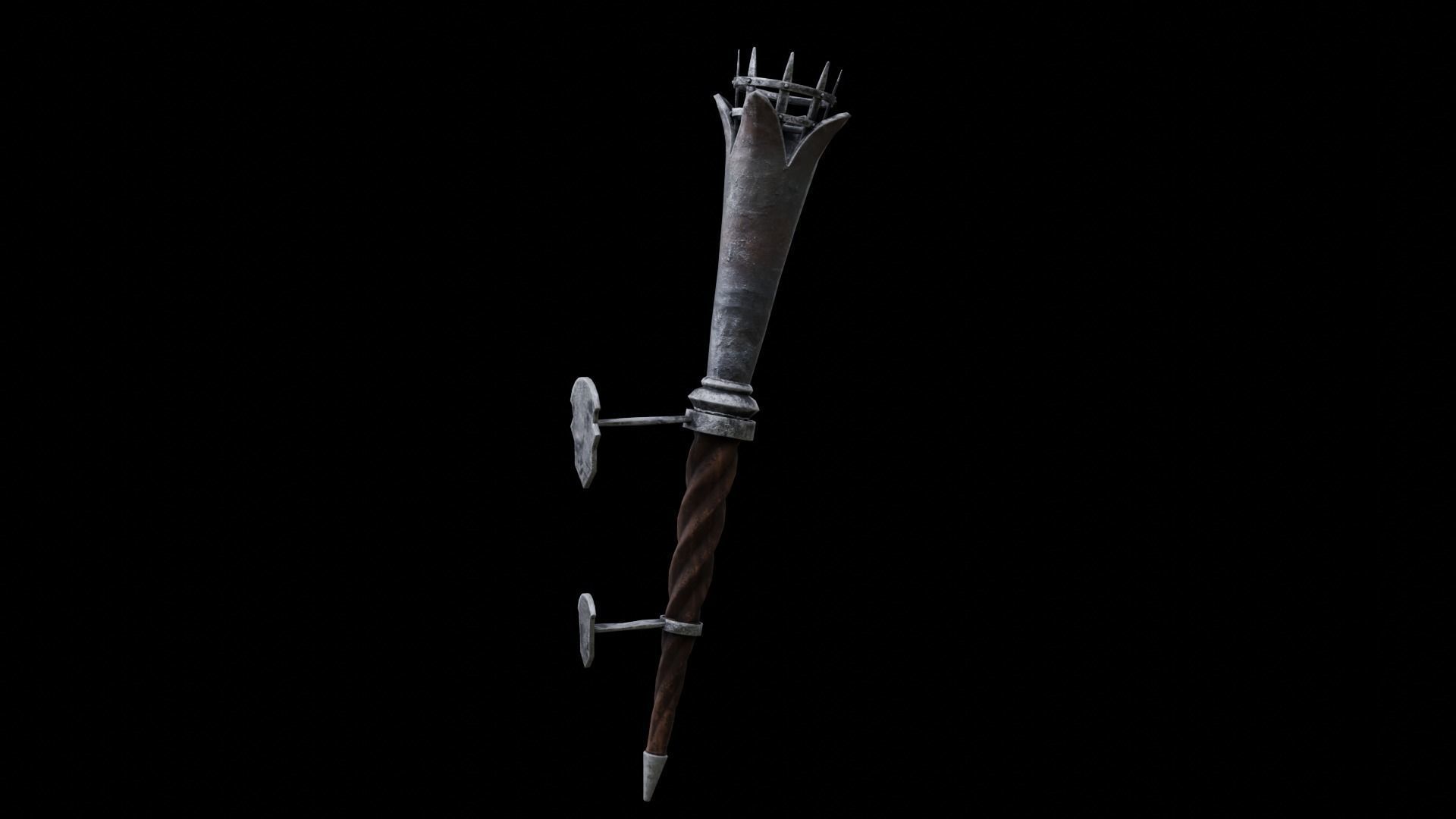 Torch medieval Prop PBR Free low-poly 3D model_22