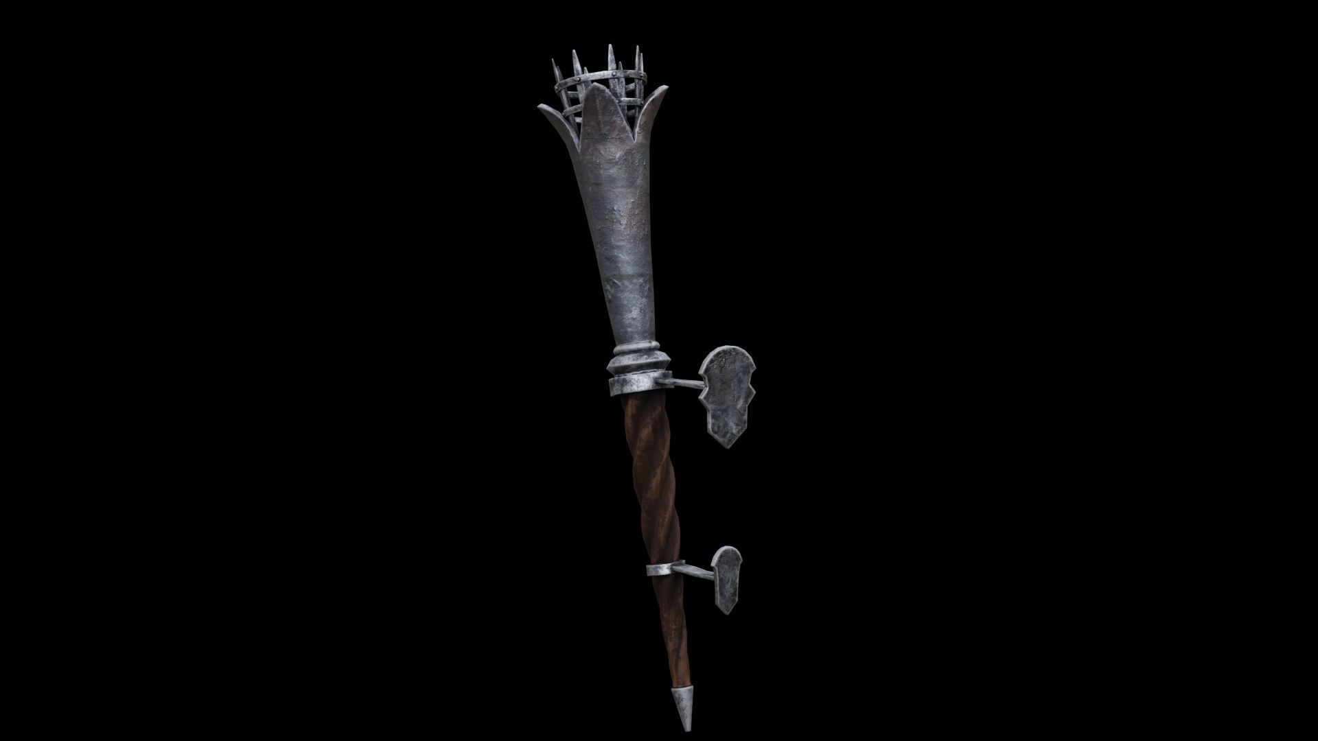 Torch medieval Prop PBR Free low-poly 3D model_28