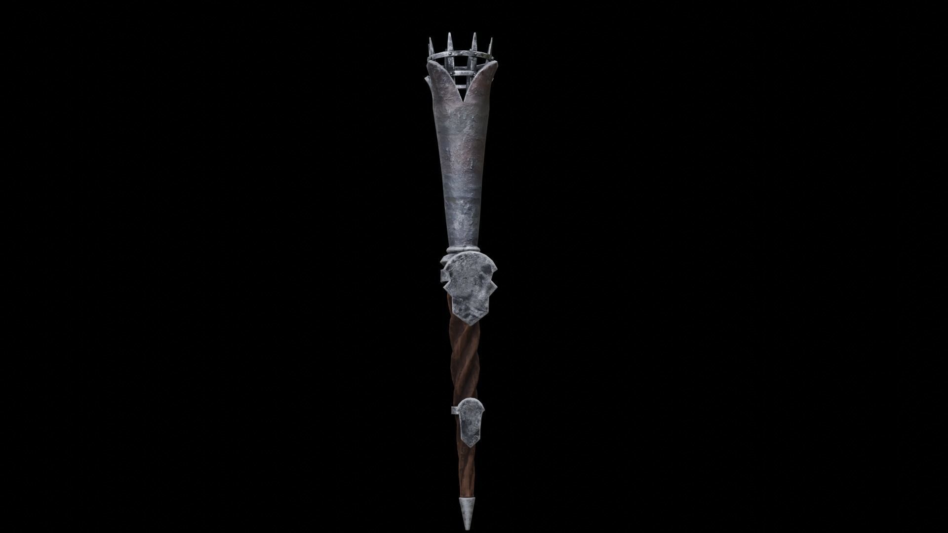 Torch medieval Prop PBR Free low-poly 3D model_26