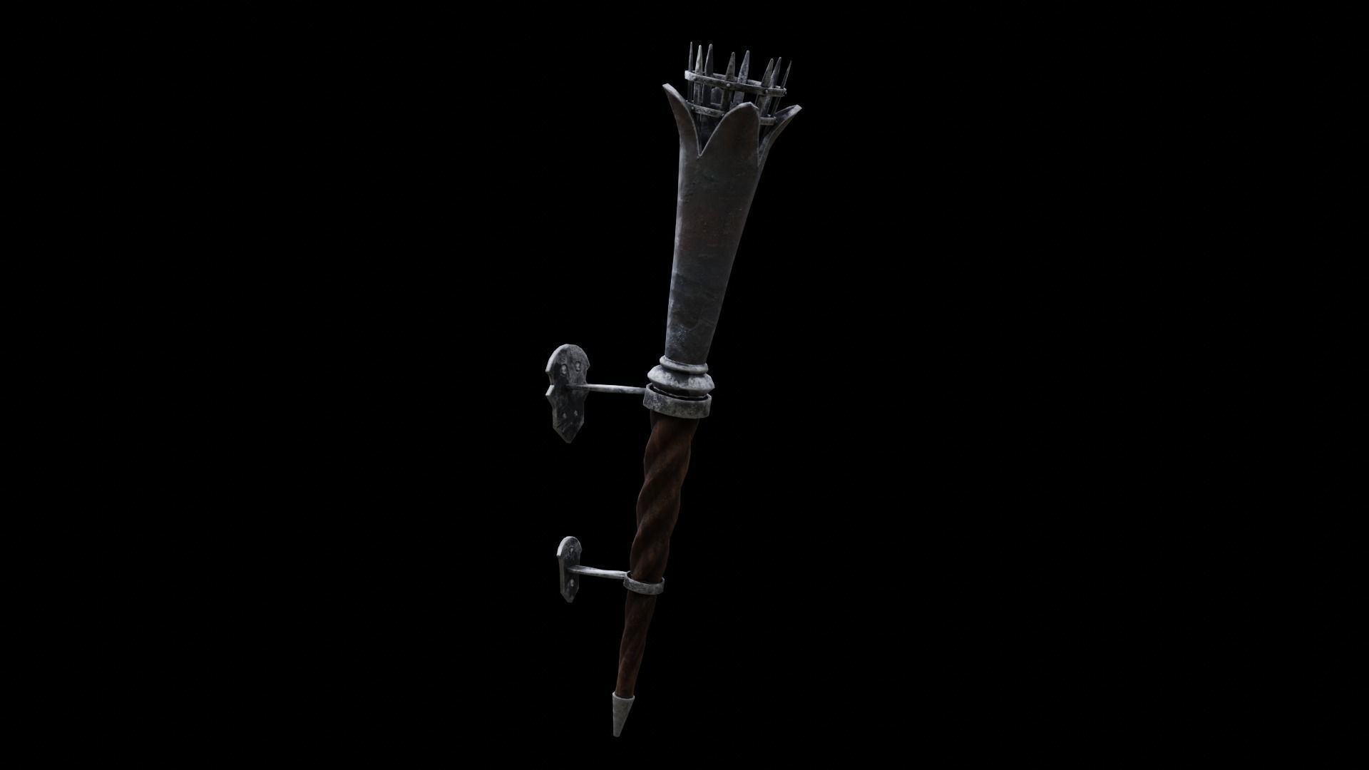 Torch medieval Prop PBR Free low-poly 3D model_19
