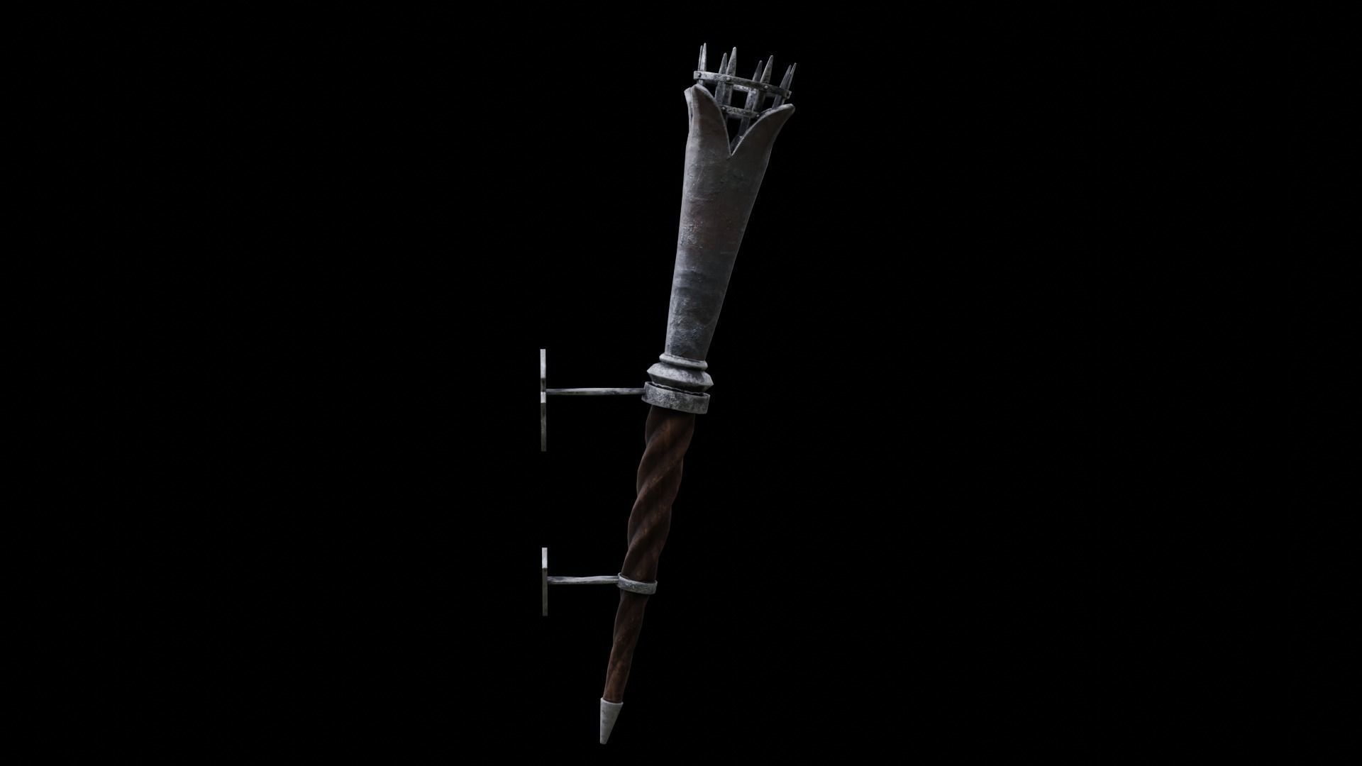 Torch medieval Prop PBR Free low-poly 3D model_21