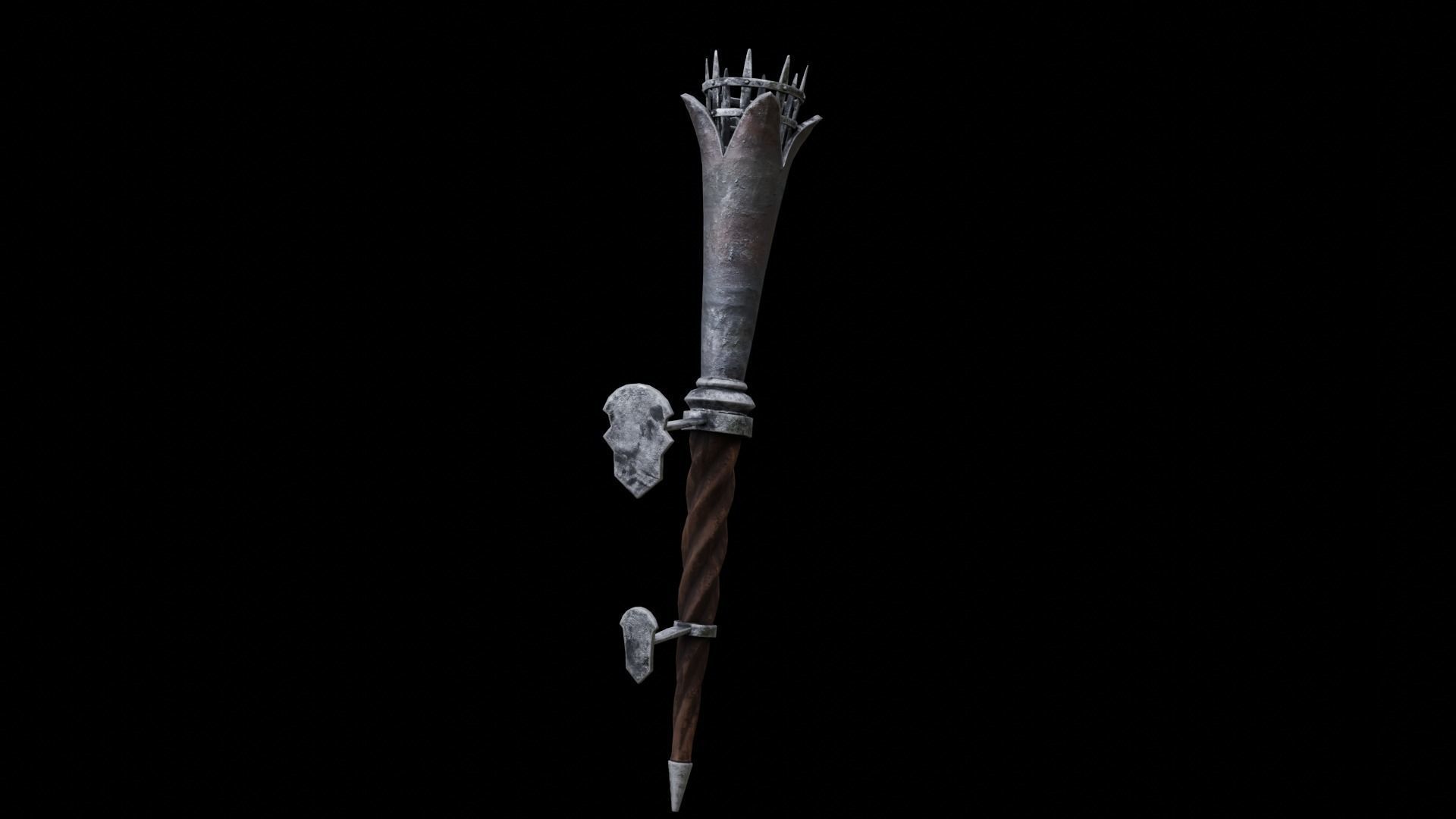 Torch medieval Prop PBR Free low-poly 3D model_24