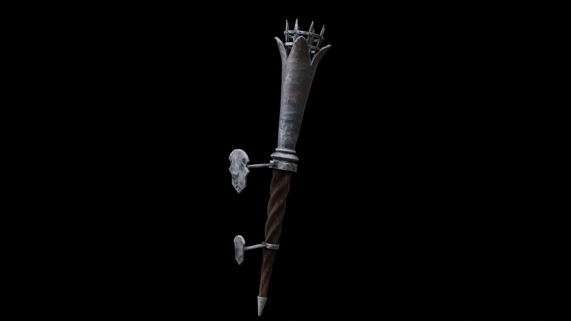 Torch medieval Prop PBR Free low-poly 3D model_23