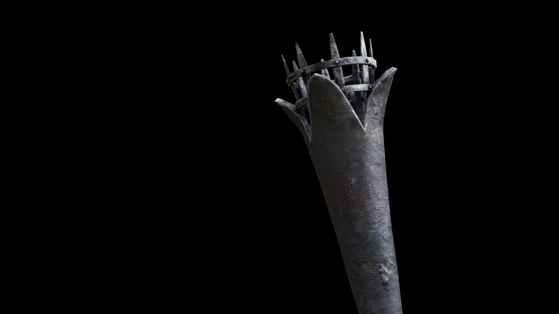 Torch medieval Prop PBR Free low-poly 3D model_2