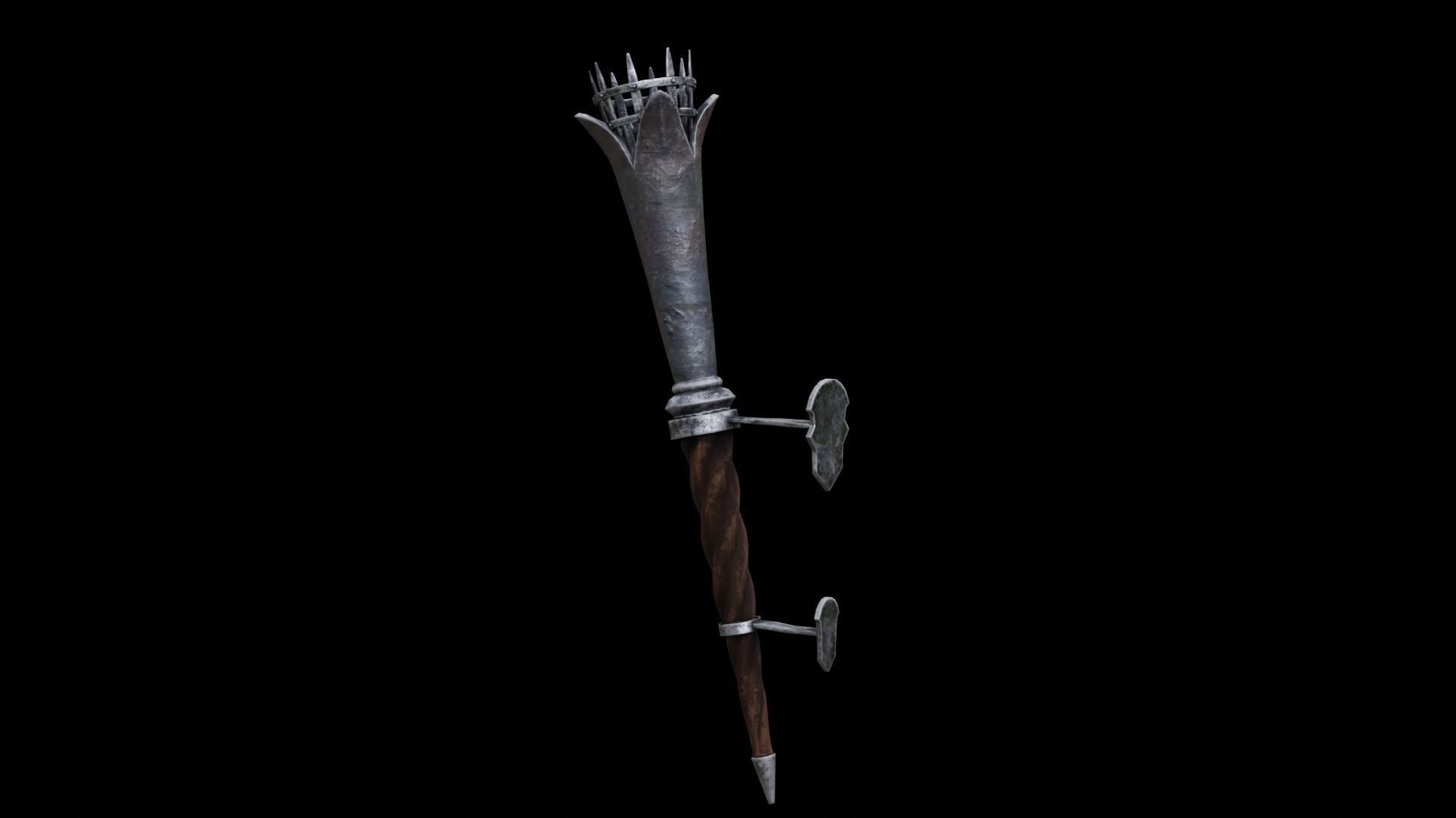 Torch medieval Prop PBR Free low-poly 3D model_29