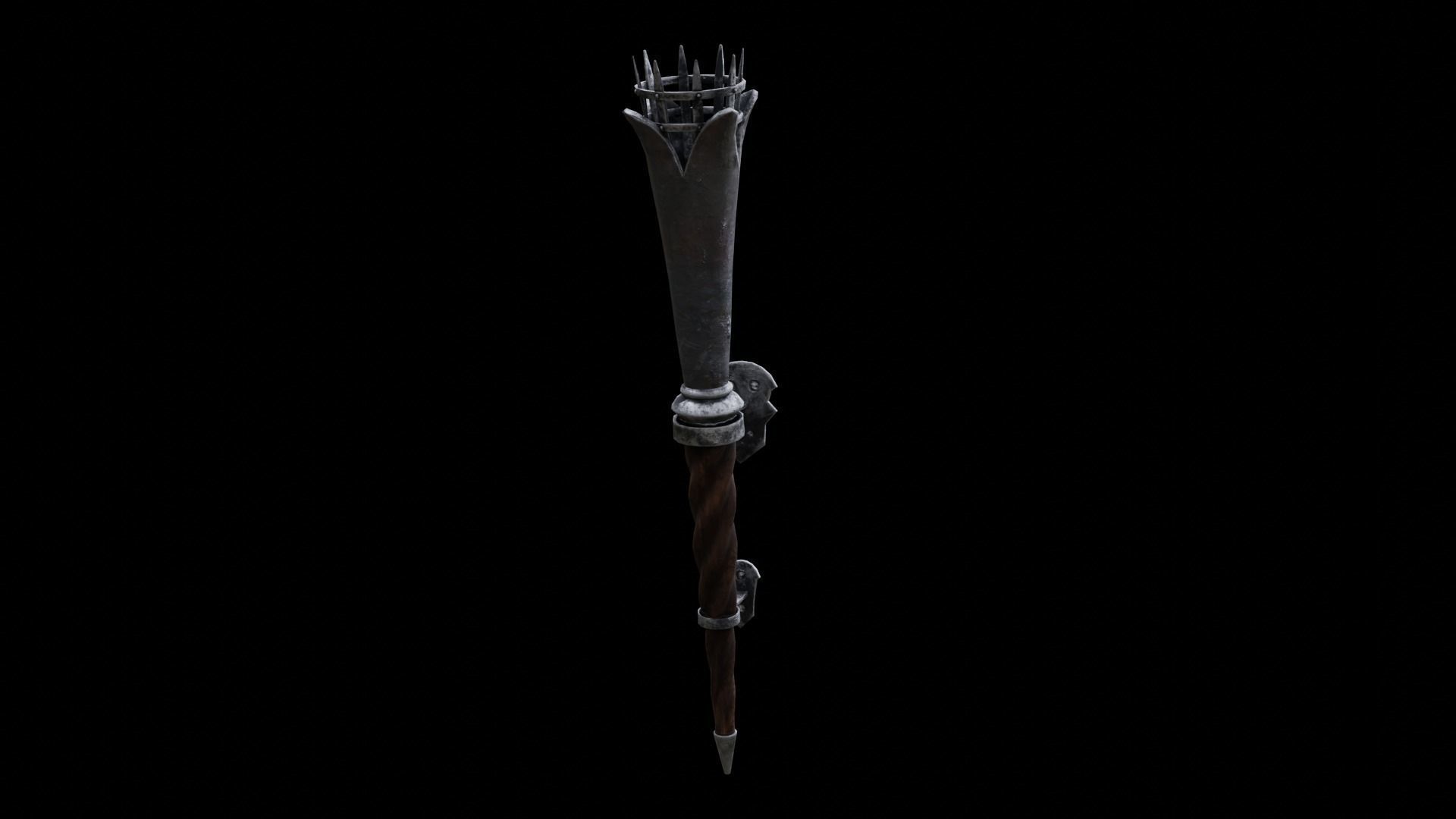 Torch medieval Prop PBR Free low-poly 3D model_15