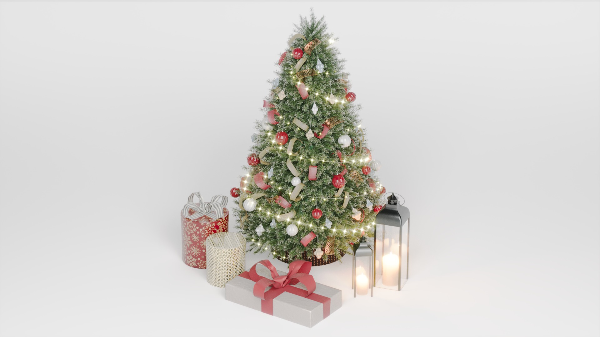 Realistic Christmas Tree with Decorations 3D Model 3D model_25