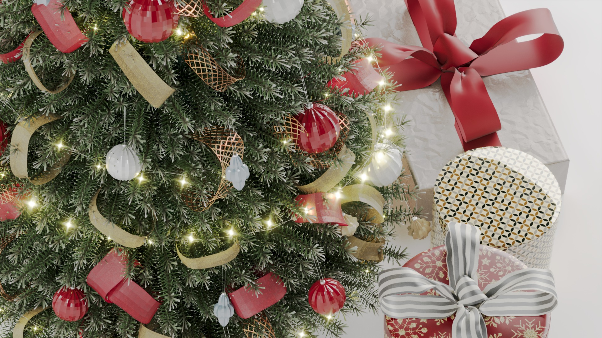 Realistic Christmas Tree with Decorations 3D Model 3D model_15