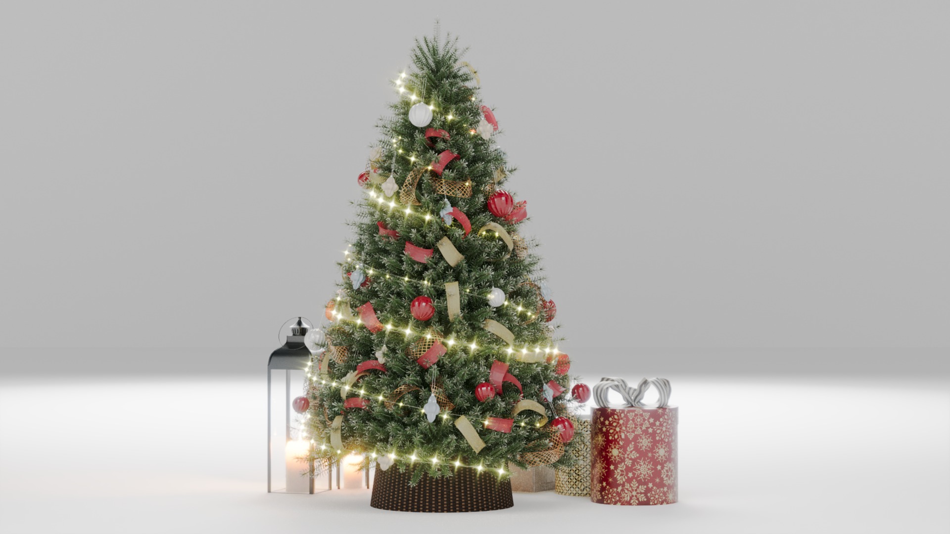 Realistic Christmas Tree with Decorations 3D Model 3D model_40