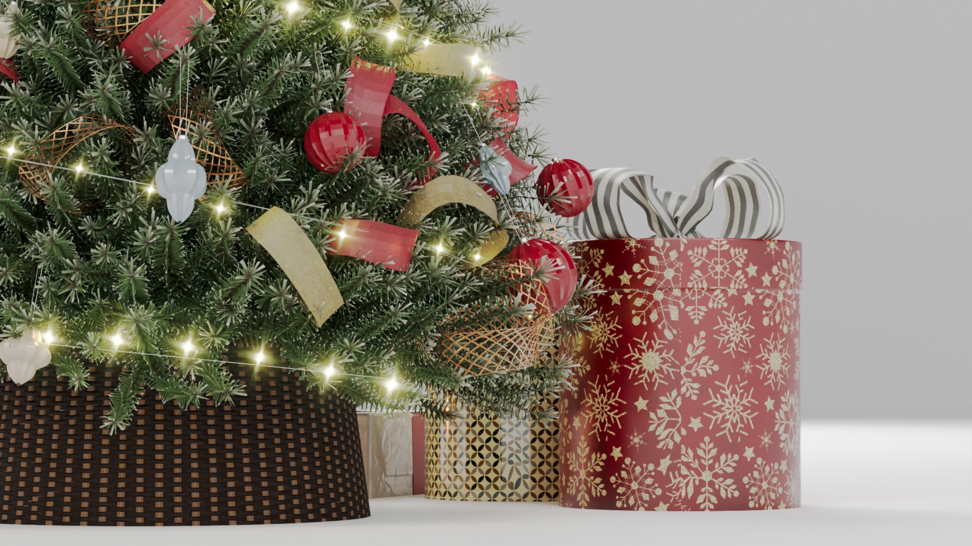 Realistic Christmas Tree with Decorations 3D Model 3D model_19