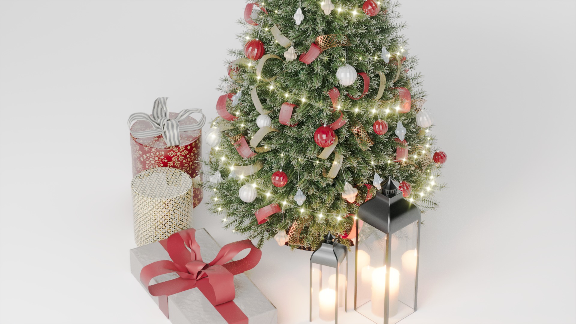 Realistic Christmas Tree with Decorations 3D Model 3D model_14