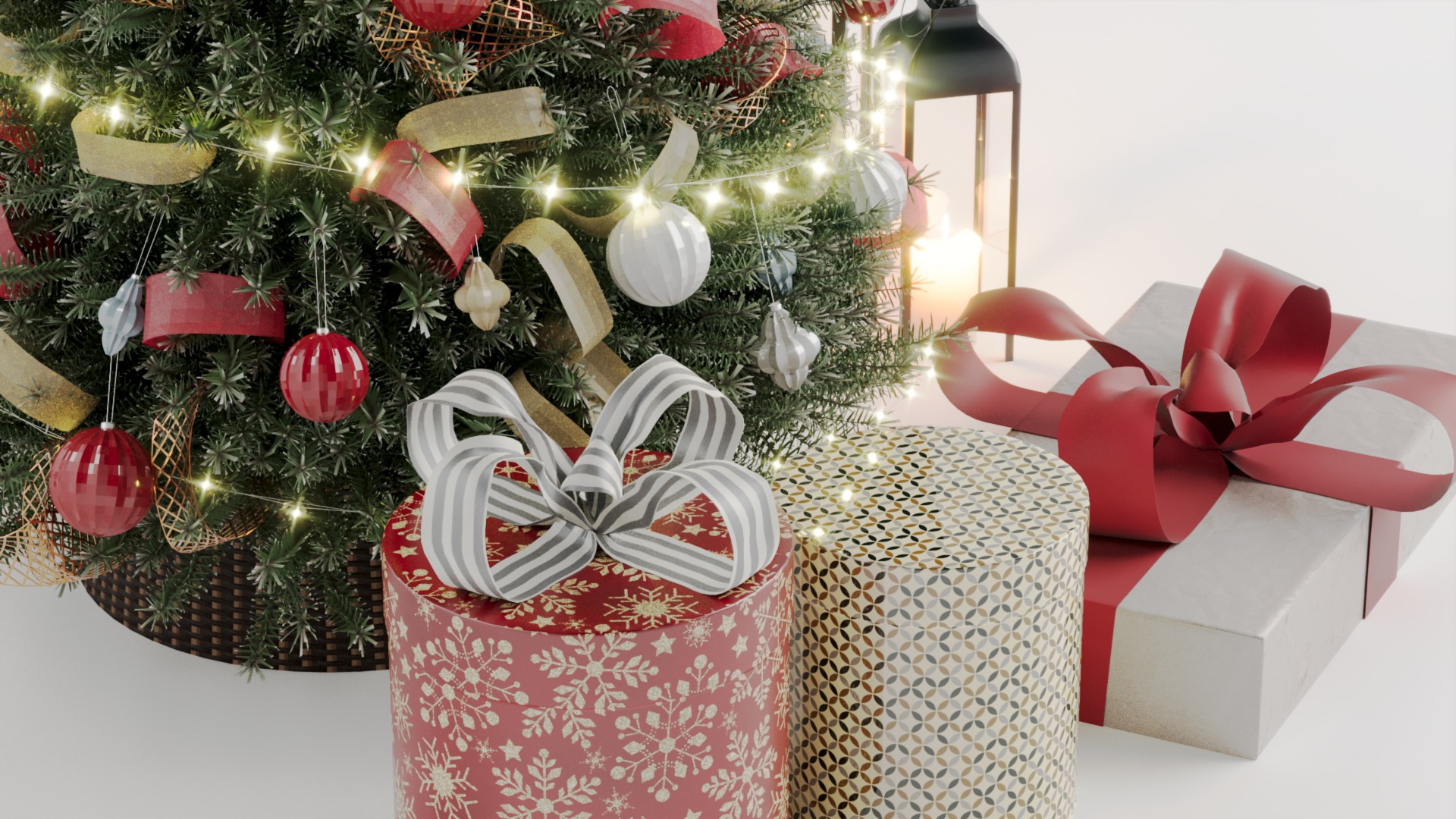 Realistic Christmas Tree with Decorations 3D Model 3D model_27