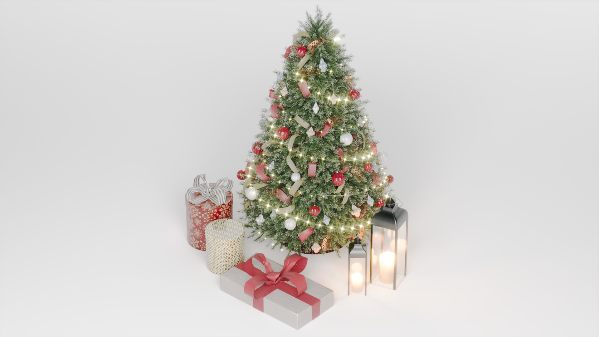 Realistic Christmas Tree with Decorations 3D Model 3D model_38