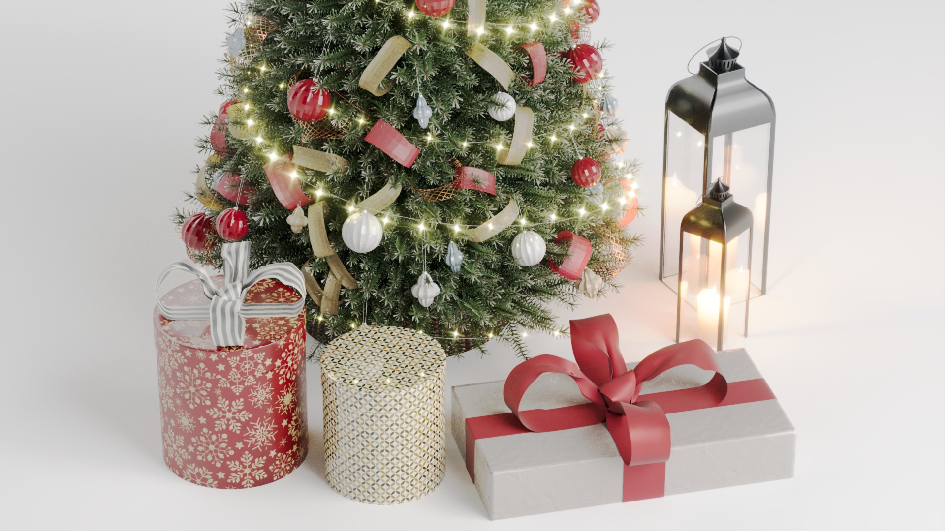 Realistic Christmas Tree with Decorations 3D Model 3D model_9