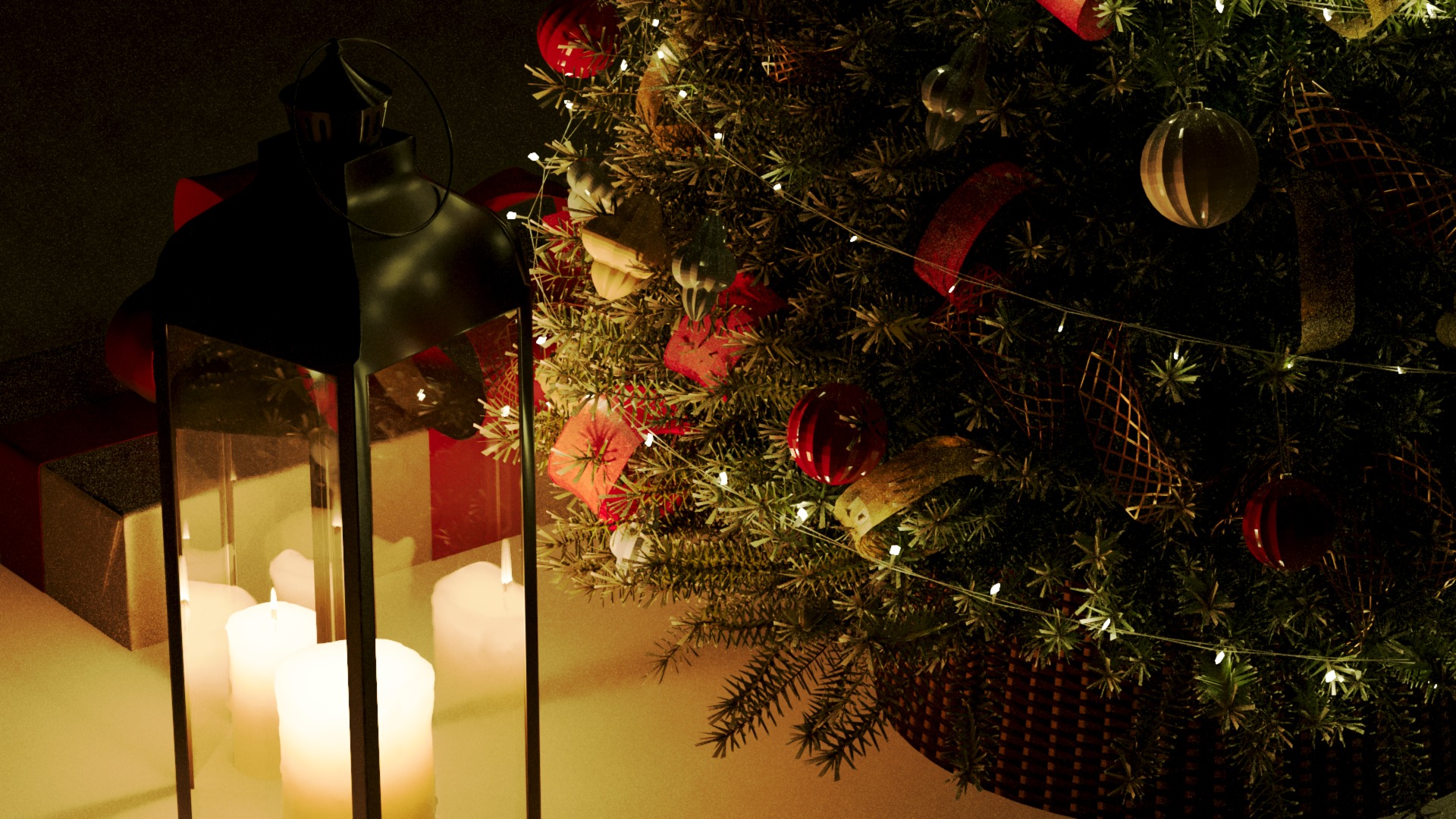 Realistic Christmas Tree with Decorations 3D Model 3D model_44