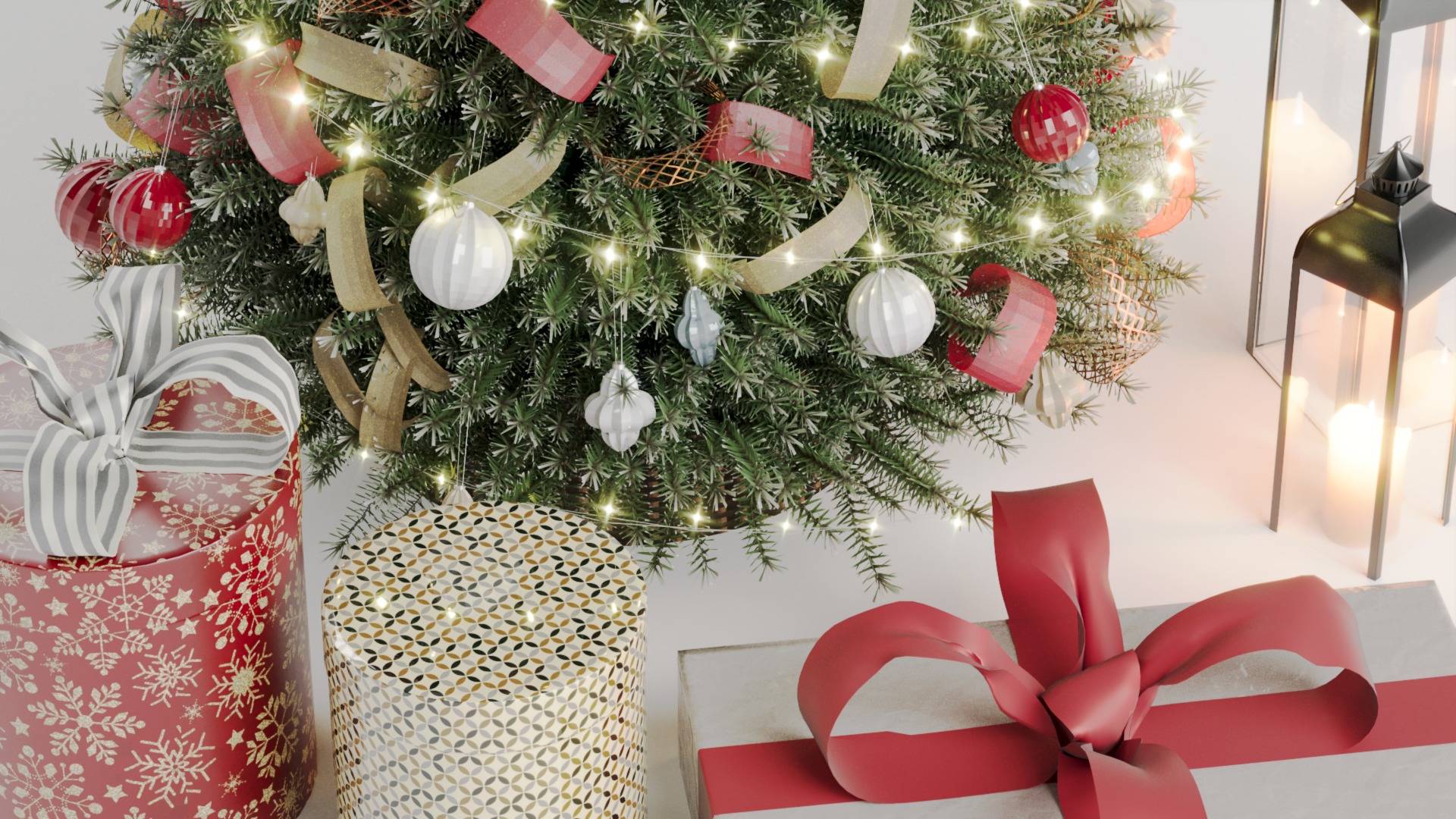 Realistic Christmas Tree with Decorations 3D Model 3D model_10