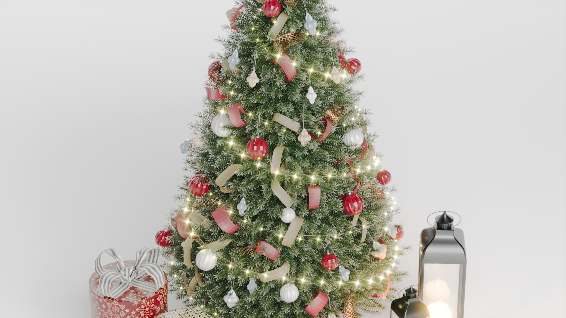 Realistic Christmas Tree with Decorations 3D Model 3D model_8
