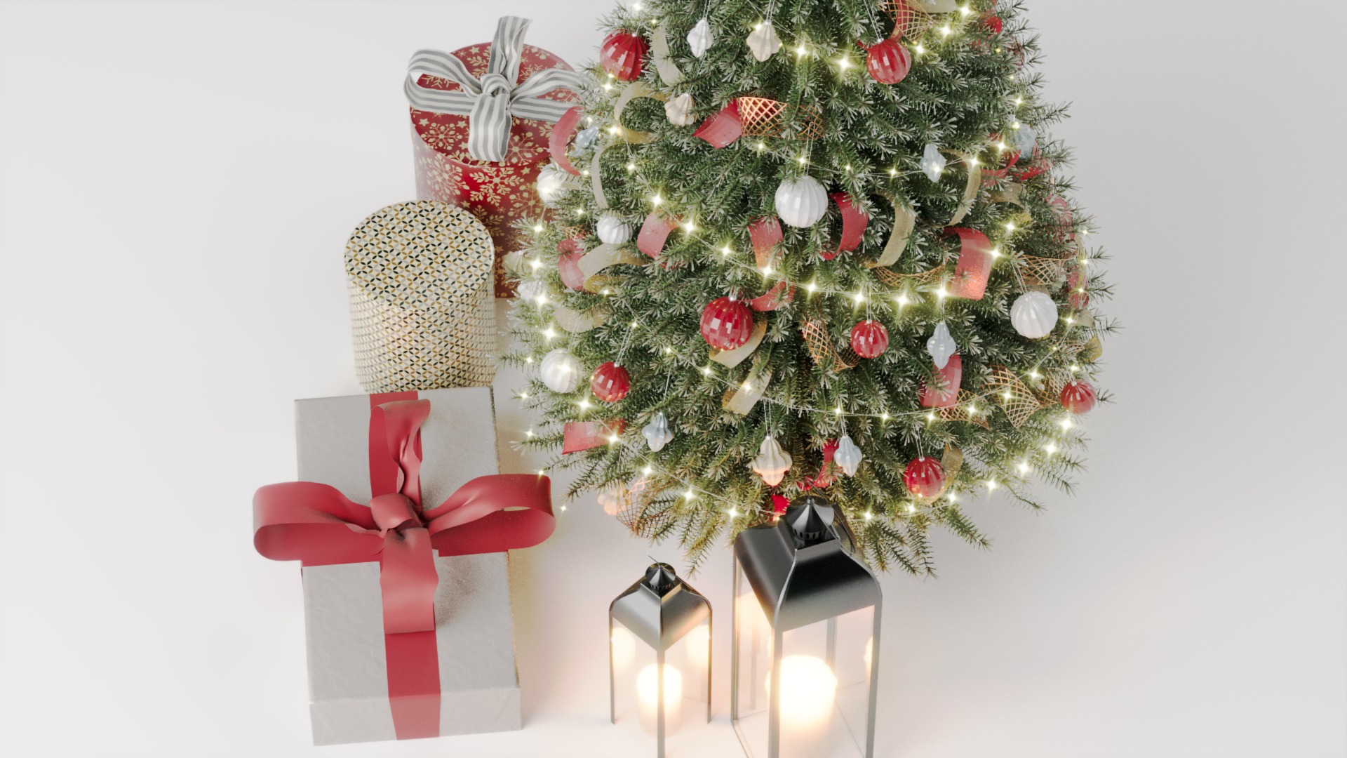 Realistic Christmas Tree with Decorations 3D Model 3D model_29