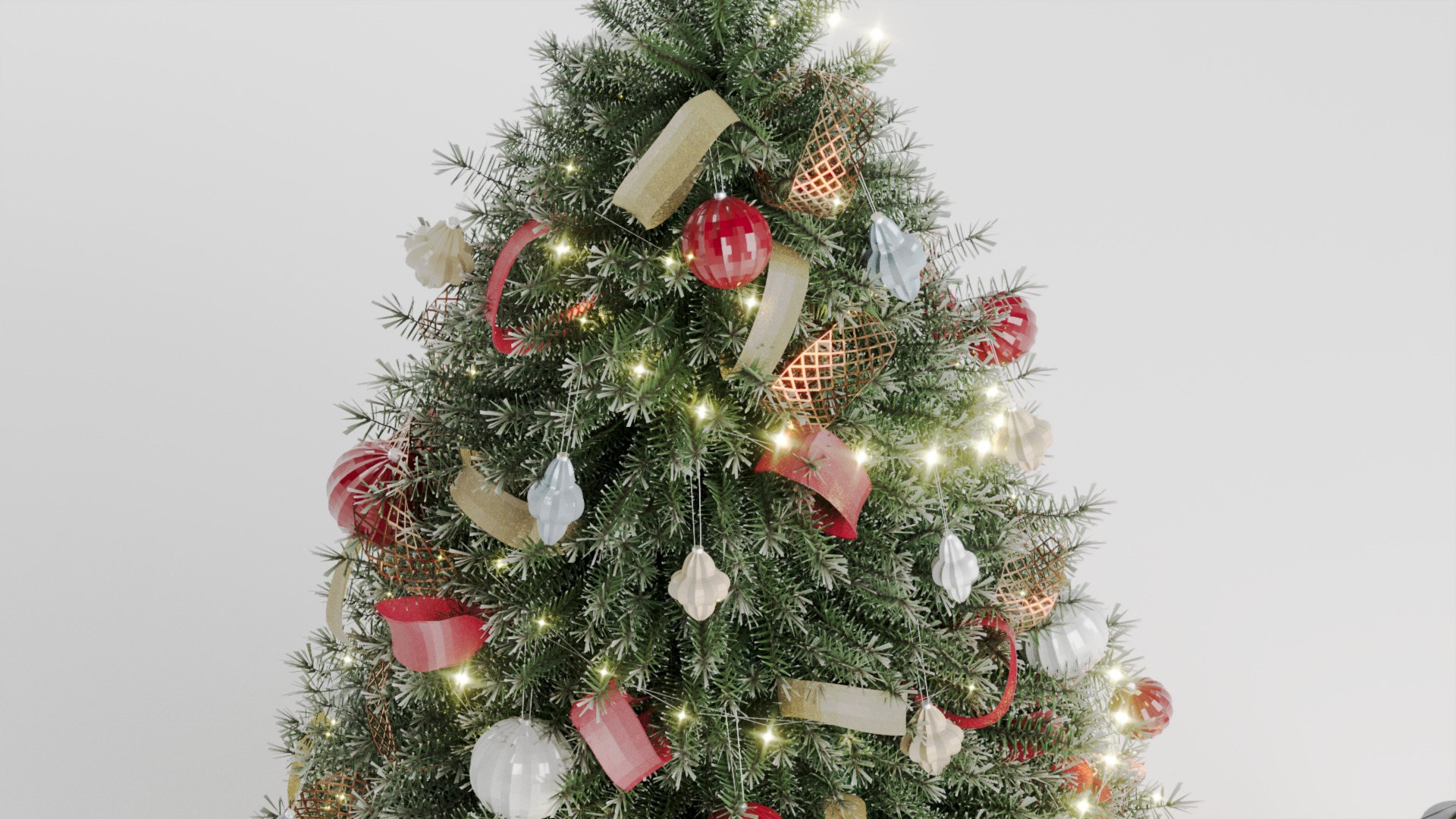 Realistic Christmas Tree with Decorations 3D Model 3D model_11