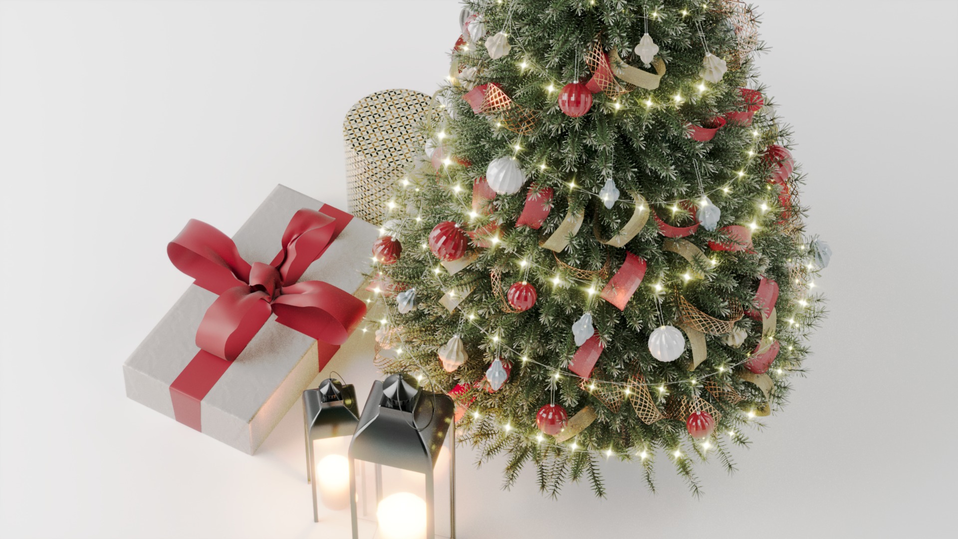 Realistic Christmas Tree with Decorations 3D Model 3D model_5