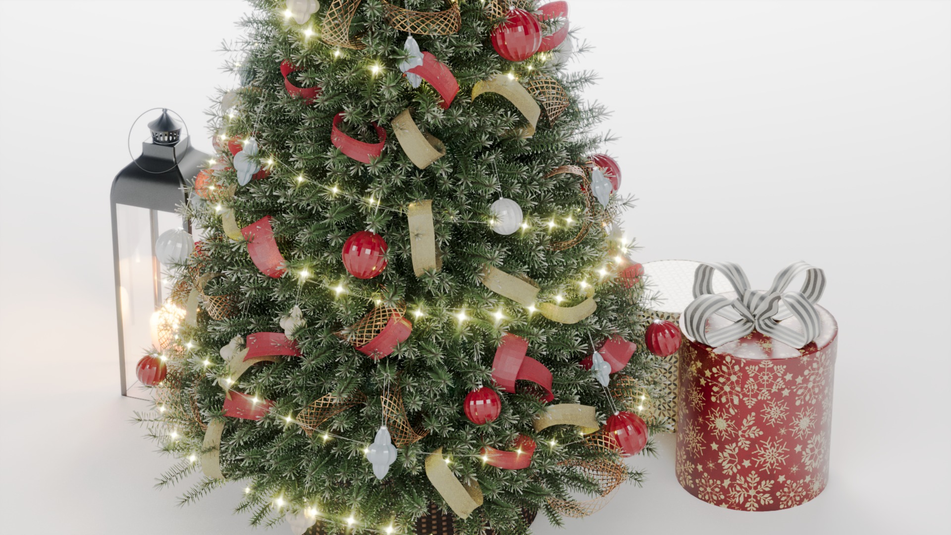 Realistic Christmas Tree with Decorations 3D Model 3D model_16