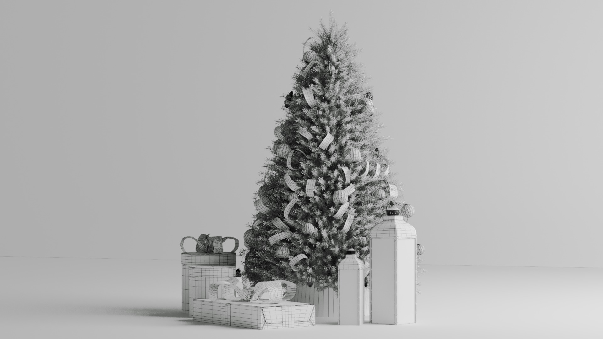 Realistic Christmas Tree with Decorations 3D Model 3D model_49