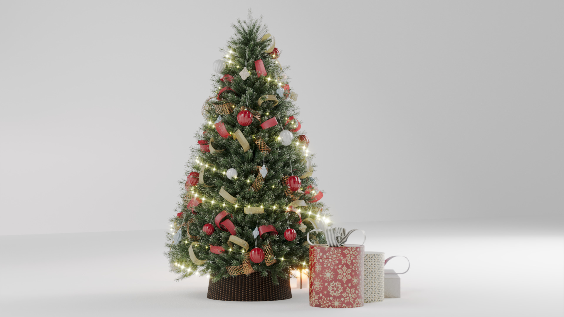Realistic Christmas Tree with Decorations 3D Model 3D model_13