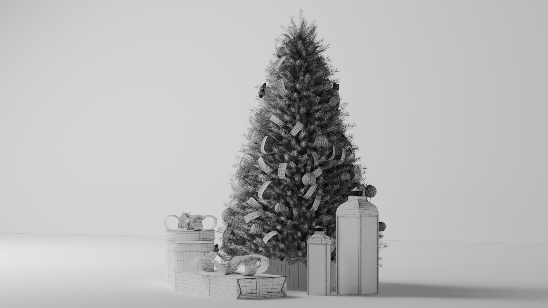 Realistic Christmas Tree with Decorations 3D Model 3D model_50