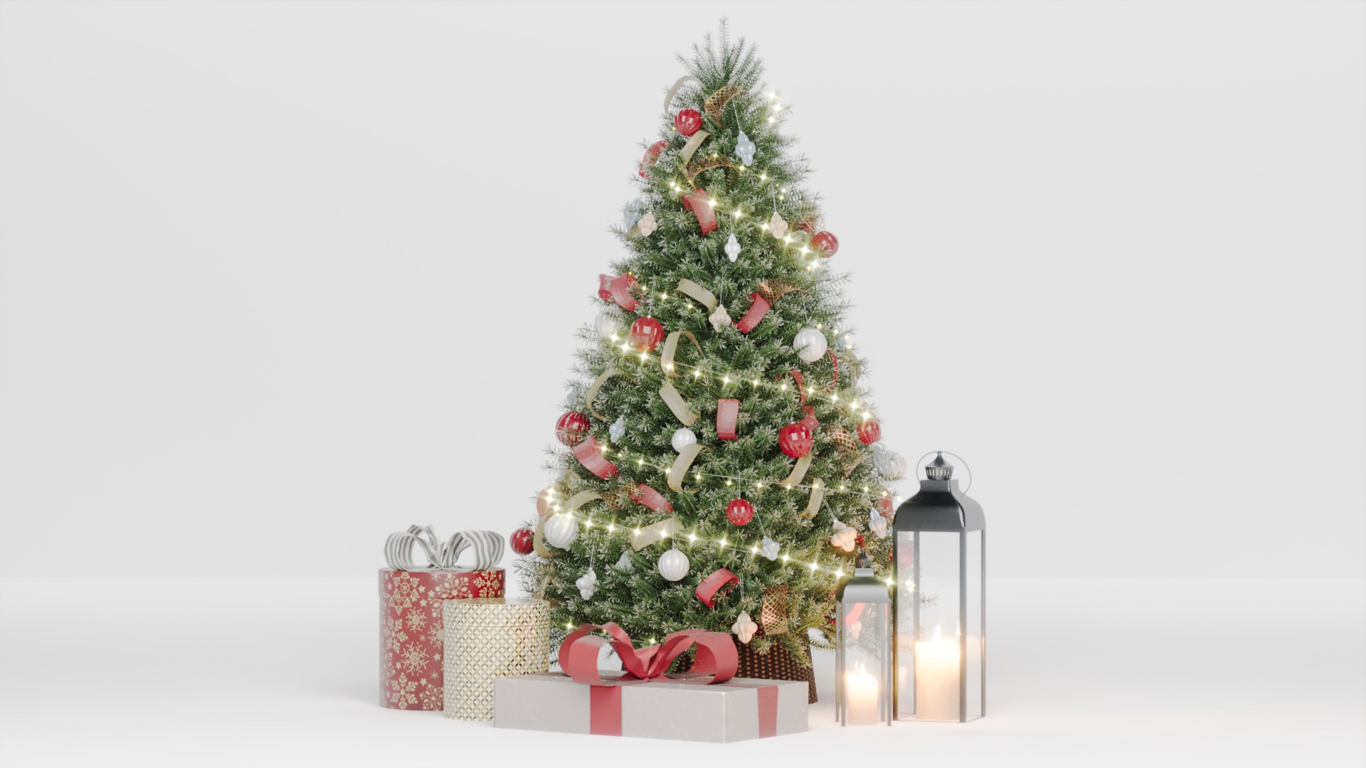Realistic Christmas Tree with Decorations 3D Model 3D model_36
