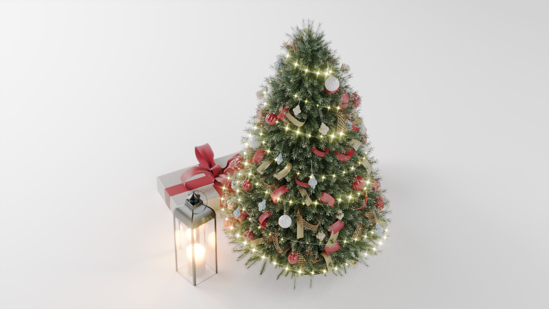 Realistic Christmas Tree with Decorations 3D Model 3D model_4