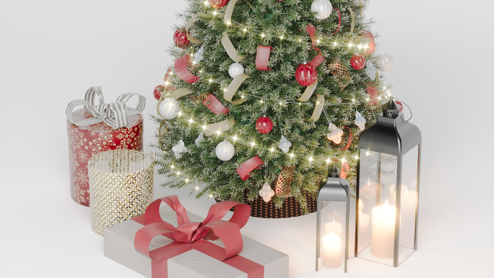 Realistic Christmas Tree with Decorations 3D Model 3D model_37