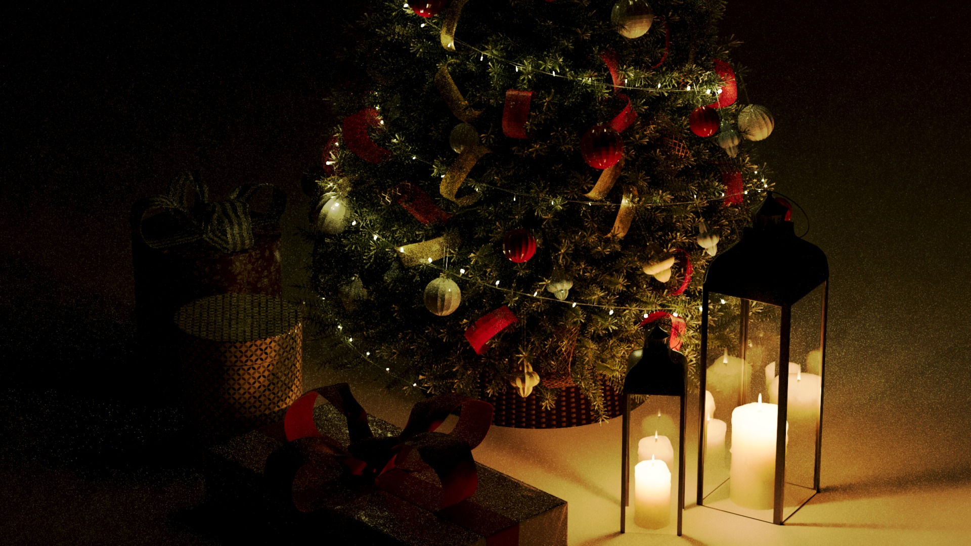 Realistic Christmas Tree with Decorations 3D Model 3D model_45