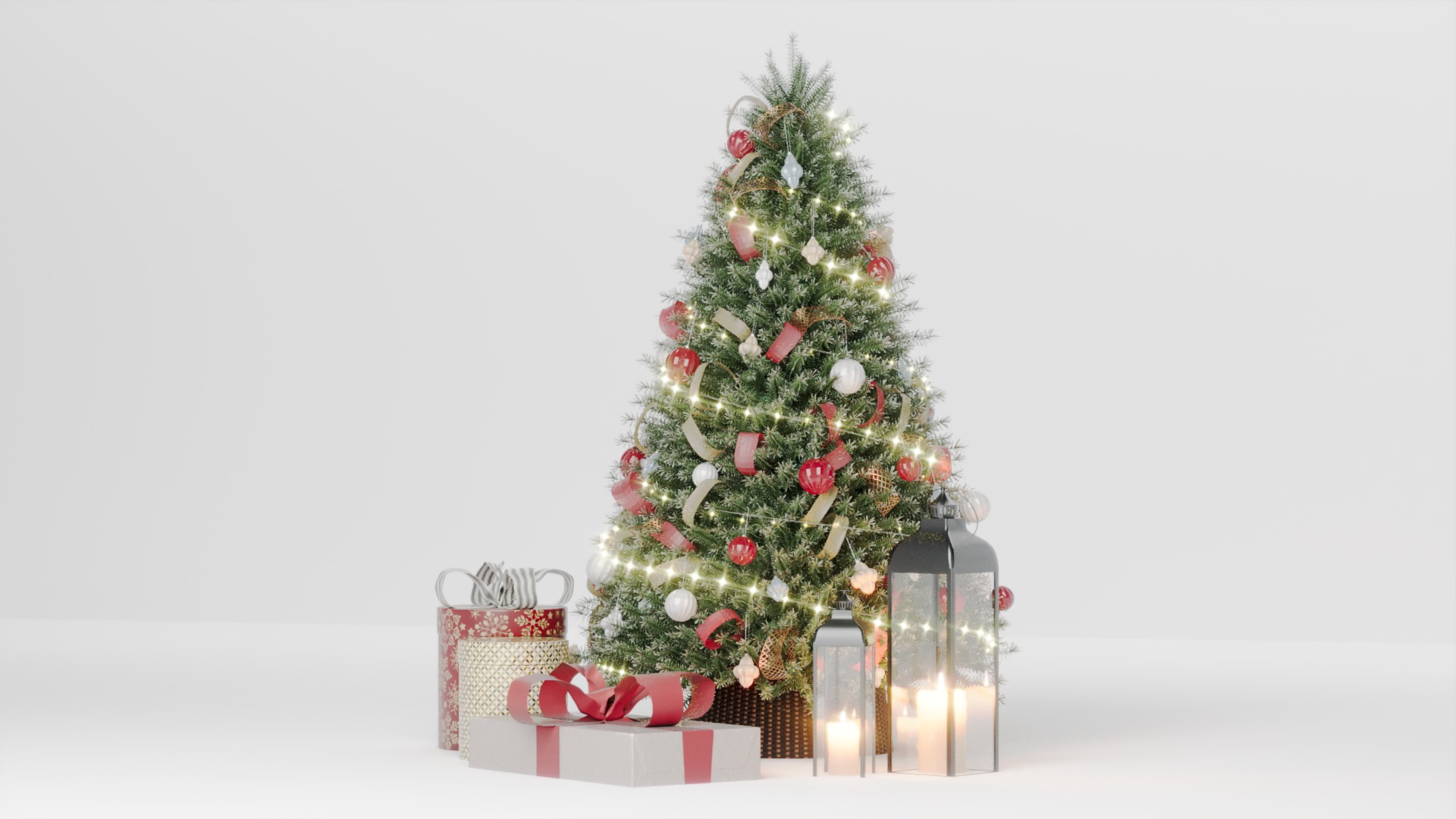 Realistic Christmas Tree with Decorations 3D Model 3D model_35