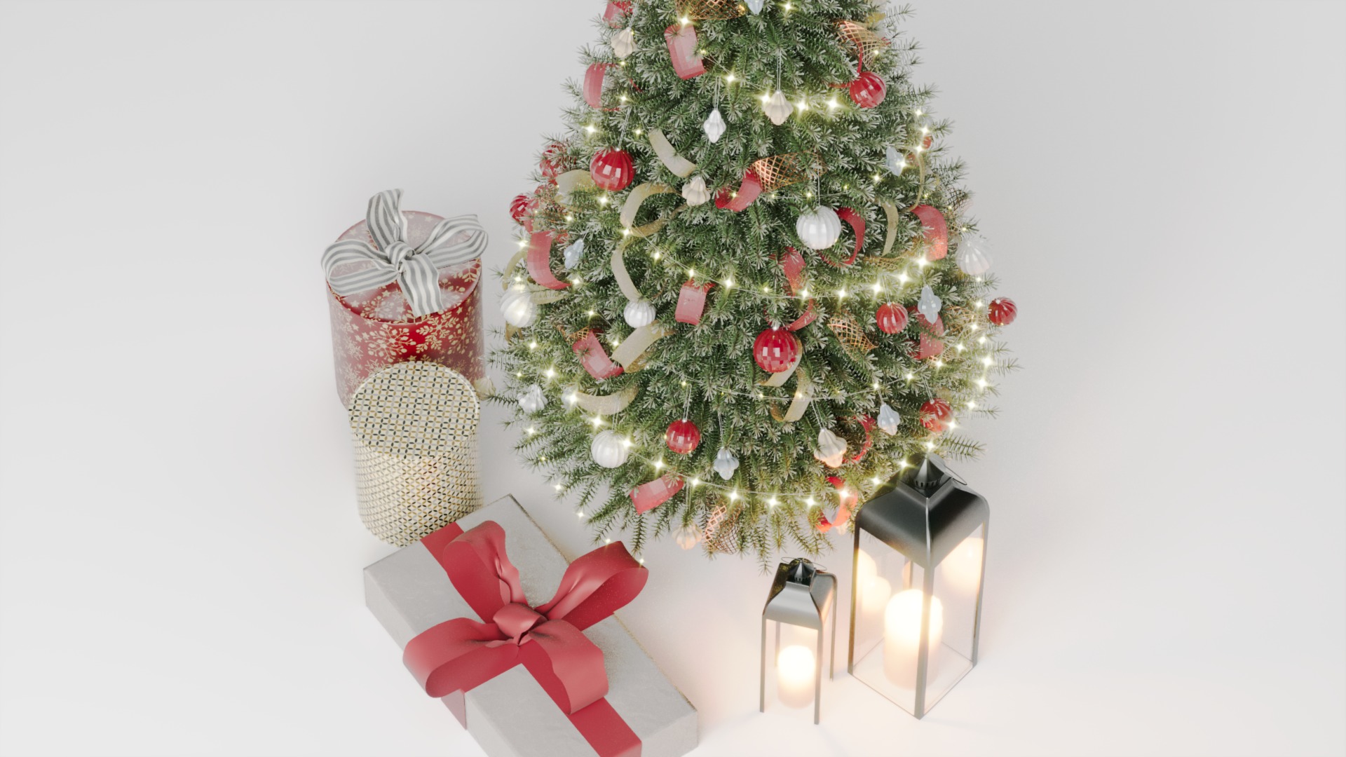 Realistic Christmas Tree with Decorations 3D Model 3D model_6