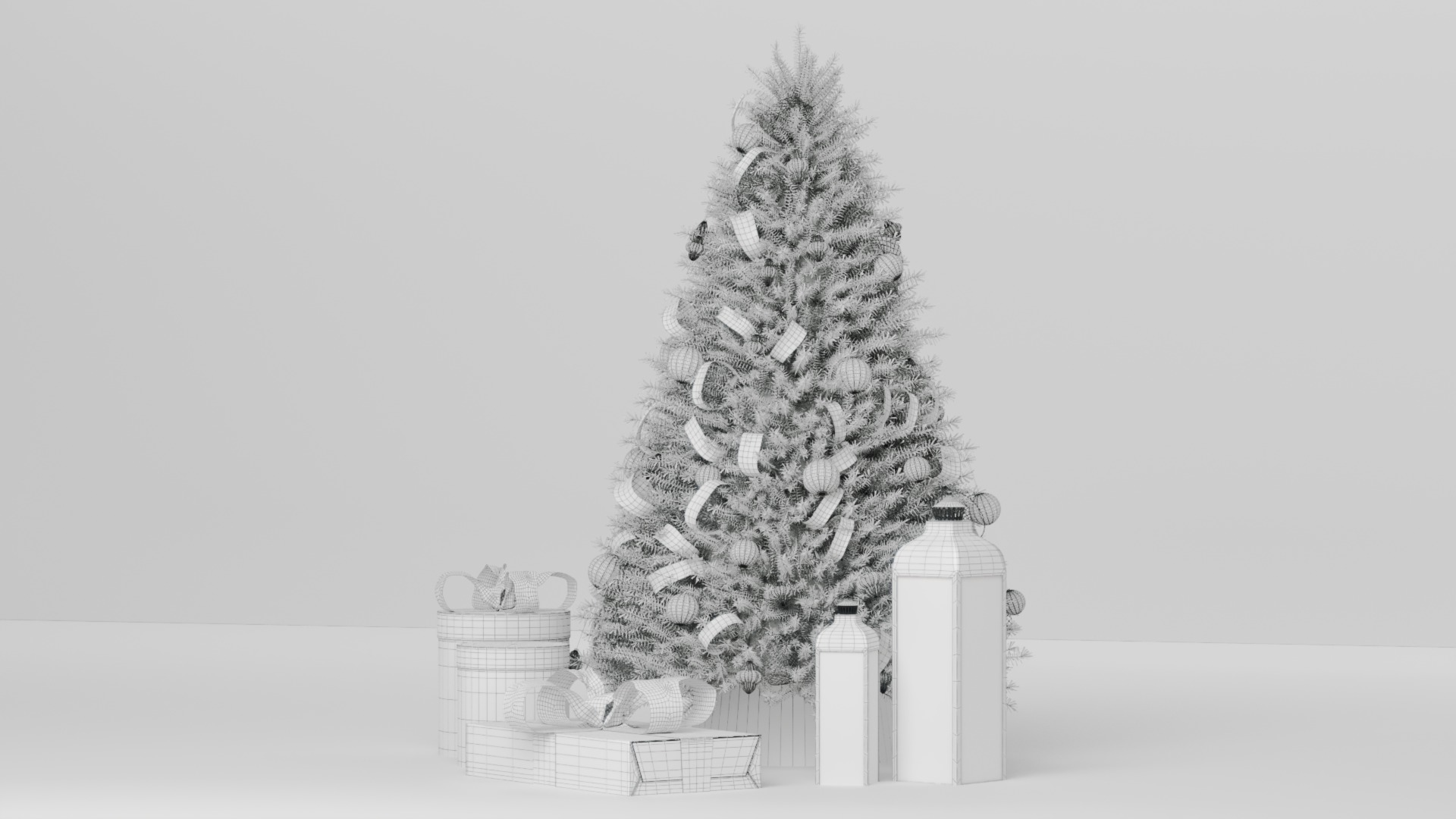 Realistic Christmas Tree with Decorations 3D Model 3D model_52