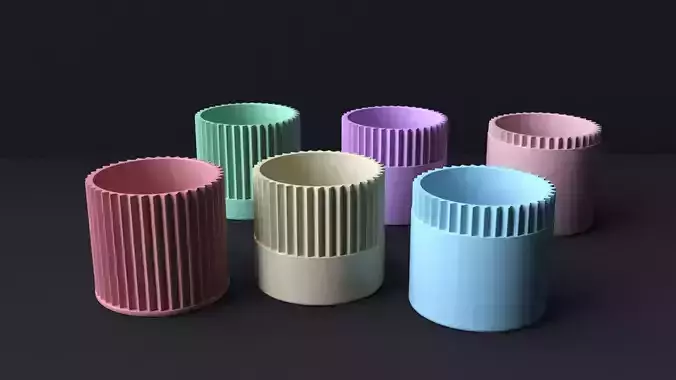 Botanical Bliss - 3D Printable Set of 6 Exquisite Flower Pots 3D print model
