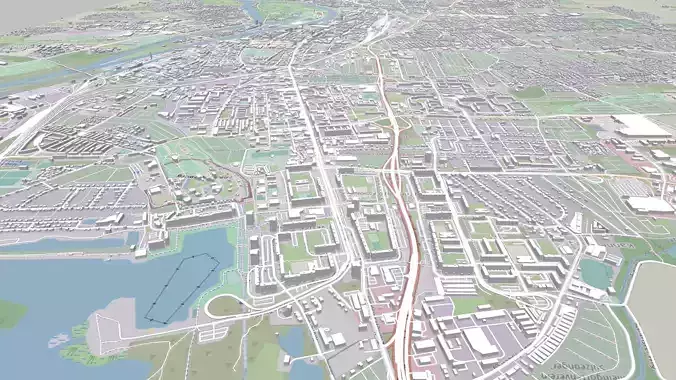 Cityscape Magdeburg Germany 3D model