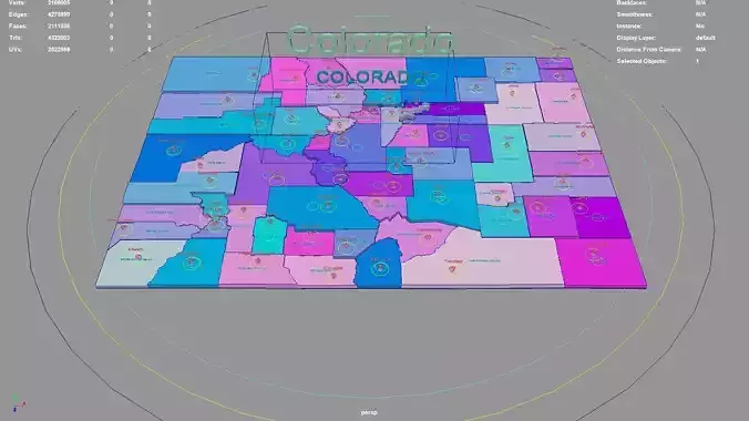 Colorado  United States USA map region 3D model geography